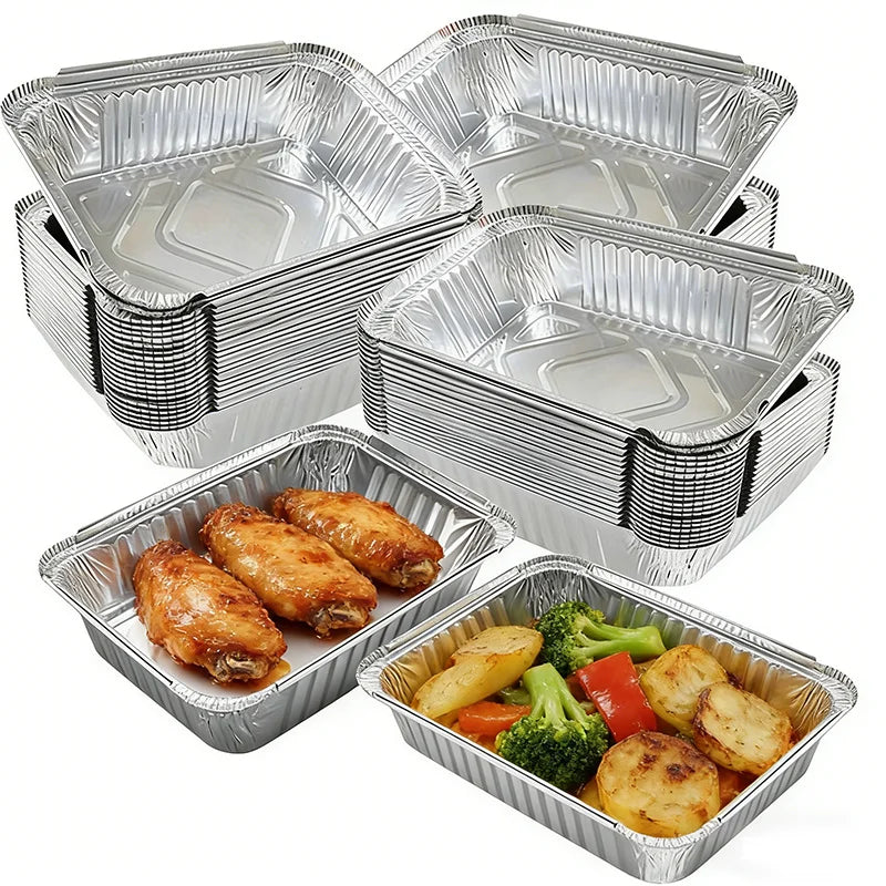 Disposable Aluminum Foil Trays 1000ml – 10/30pcs Baking Pans Disposable Baking Tray PLUSH