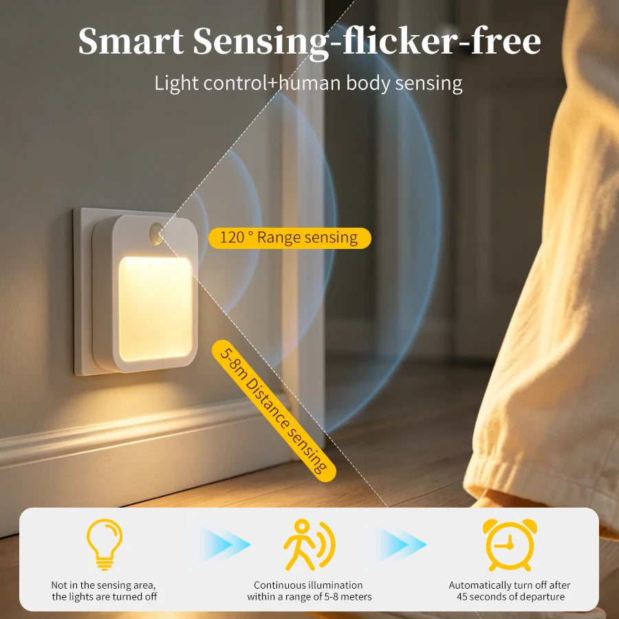Motion Sensor LED Night Light – Dimmable Plug-In Lamp | GGBEE Motion Sensor Night Light PLUSH