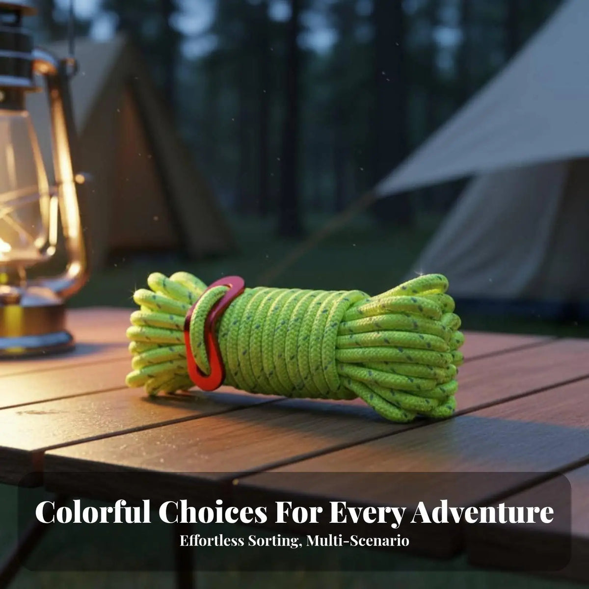 4M Reflective Tent Rope with Tensioner | Camping Guy Line Camping Tent Rope PLUSH