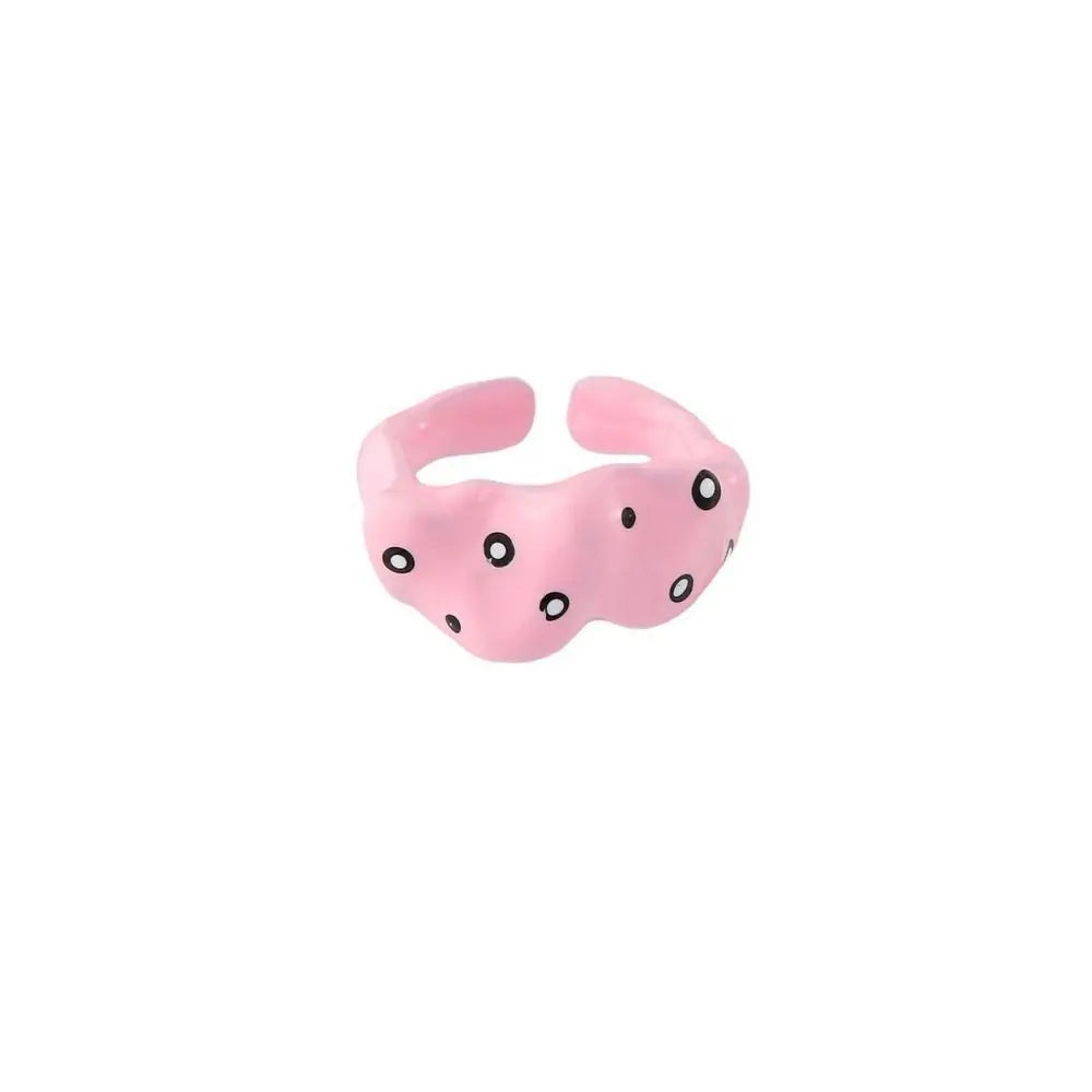 Y2K Stripe Polka Dot Oil Drop Opening Ring – Women's Fashion Fashion Ring PLUSH A