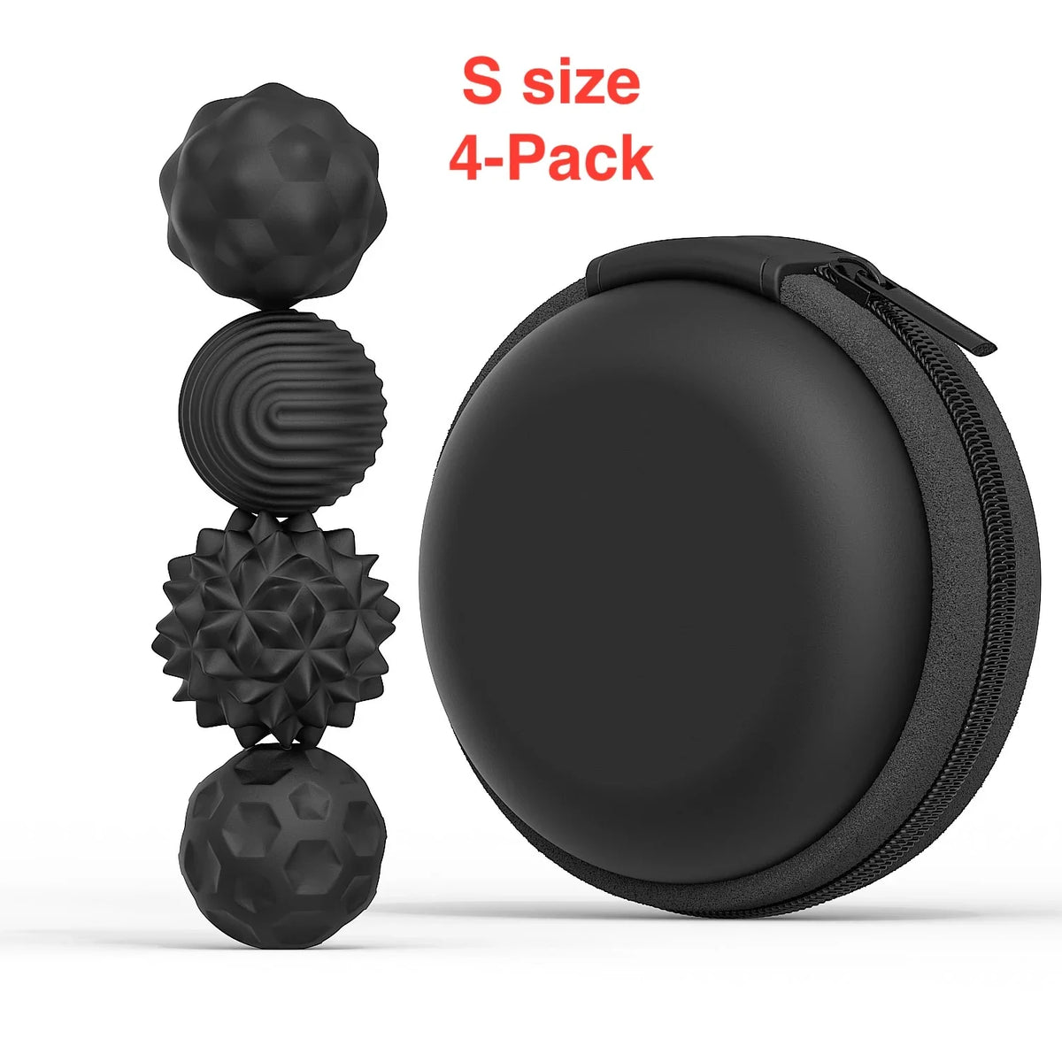 Silicone Magnetic Sensory Fidget Balls for Kids & Adults Sensory Fidget Toy PLUSH S 4-pack Black