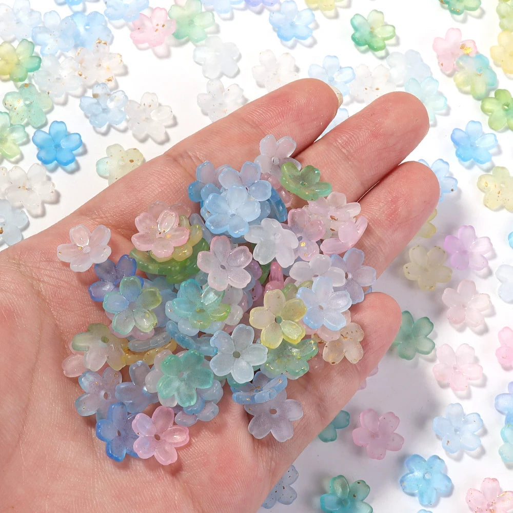 200pcs 11mm Acrylic Flower Spacer Beads – DIY Jewelry Making Acrylic Flower Beads PLUSH