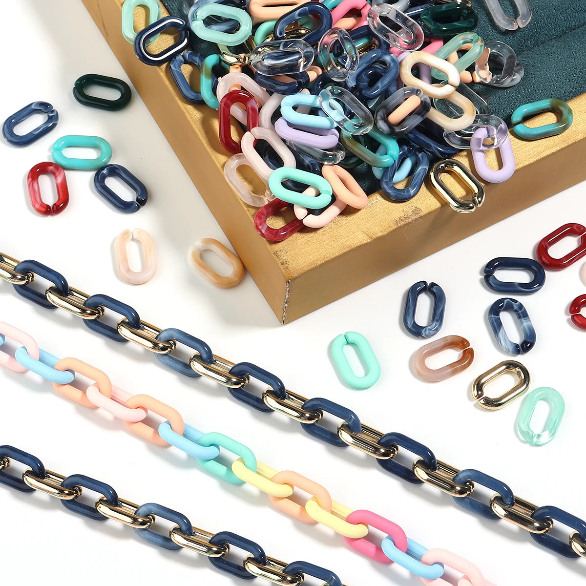30pcs Colorful Acrylic U-Shape Link Clasps 9x15mm DIY Jewelry Jewelry Clasps PLUSH