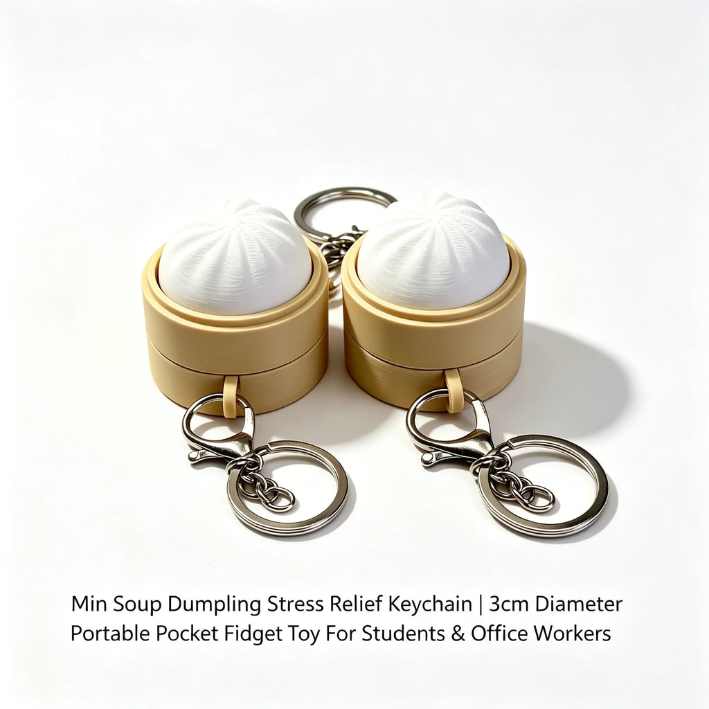 Mini Steamed Bun Squeeze Fidget Keychain | Cute Sensory Toy Fidget Keychain Toy PLUSH