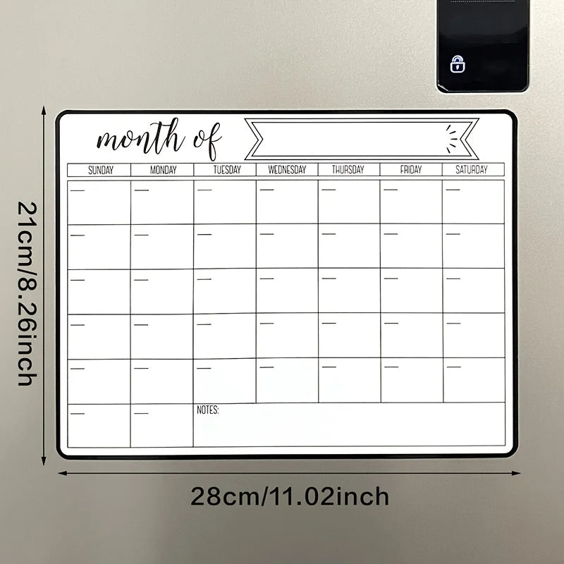 Fridge Magnet Memo Board Set – Erasable Calendar & Chalk Pen Magnetic Memo Board PLUSH