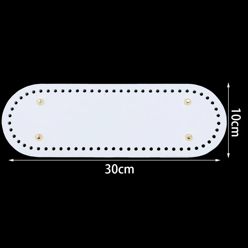 PU Leather Bag Base with Rivets – DIY Handbag Bottom Pad Bag Making Accessory PLUSH white 10X30cm