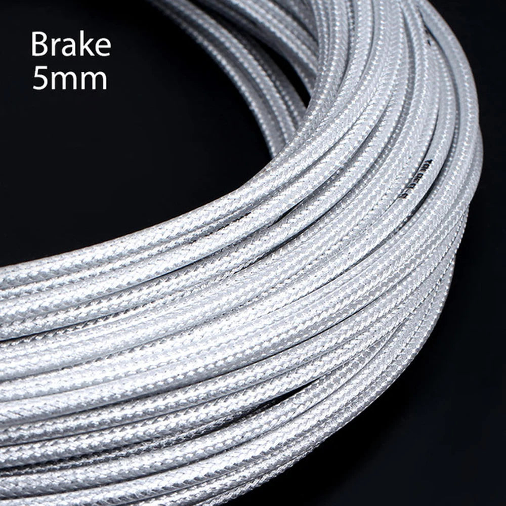 Woven Bicycle Brake Cable Housing 5mm 3m – MTB & Road Bike Bike Cable Housing PLUSH Brake Silver