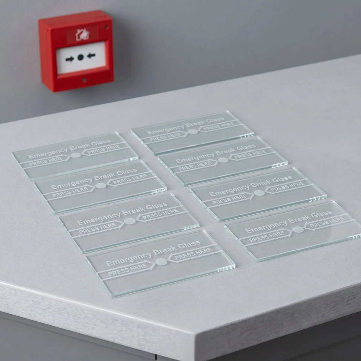 8-Pack Break Glass Alarm Cover Replacement Tiles | Transparent Alarm Glass Cover PLUSH Default Title