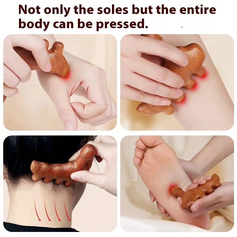 Wood Gua Sha Massager Stick – 5-in-1 Body & Foot Tool Body Massage Tool PLUSH