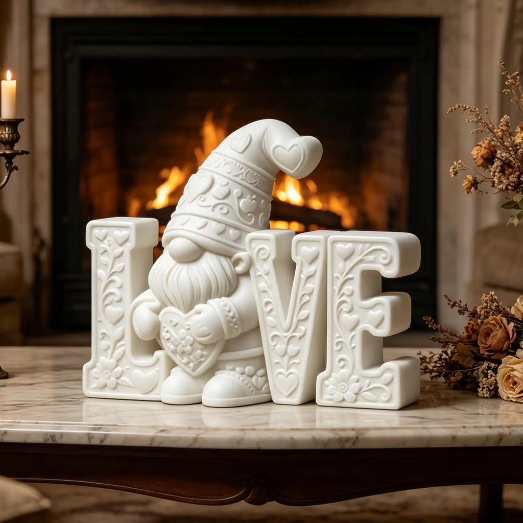 Romantic Love Gnome Figurine – 3D Printed Dwarf Table Statue Decorative Figurine PLUSH