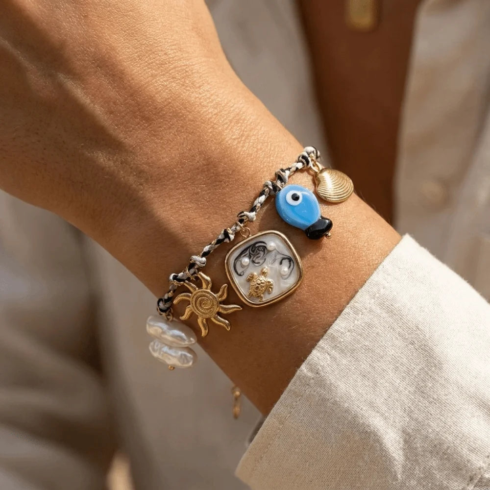 Ocean Style Stainless Steel Bracelet – Starfish Shell Charm Charm Bracelet PLUSH