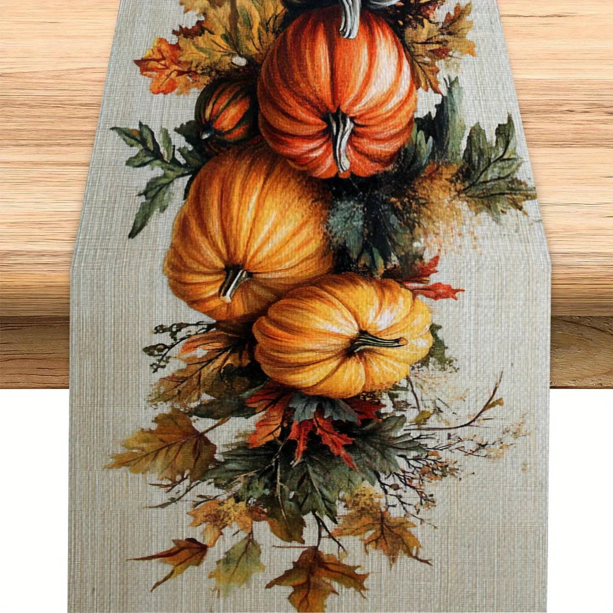 Autumn Pumpkin Table Runner – Fall Thanksgiving Décor Seasonal Table Runner PLUSH A 33X275Cm