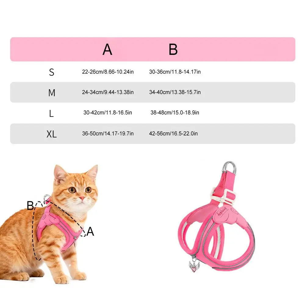 Reflective Escape-Proof Vest Harness for Small Dogs & Cats Pet Vest Harness PLUSH M Pinks