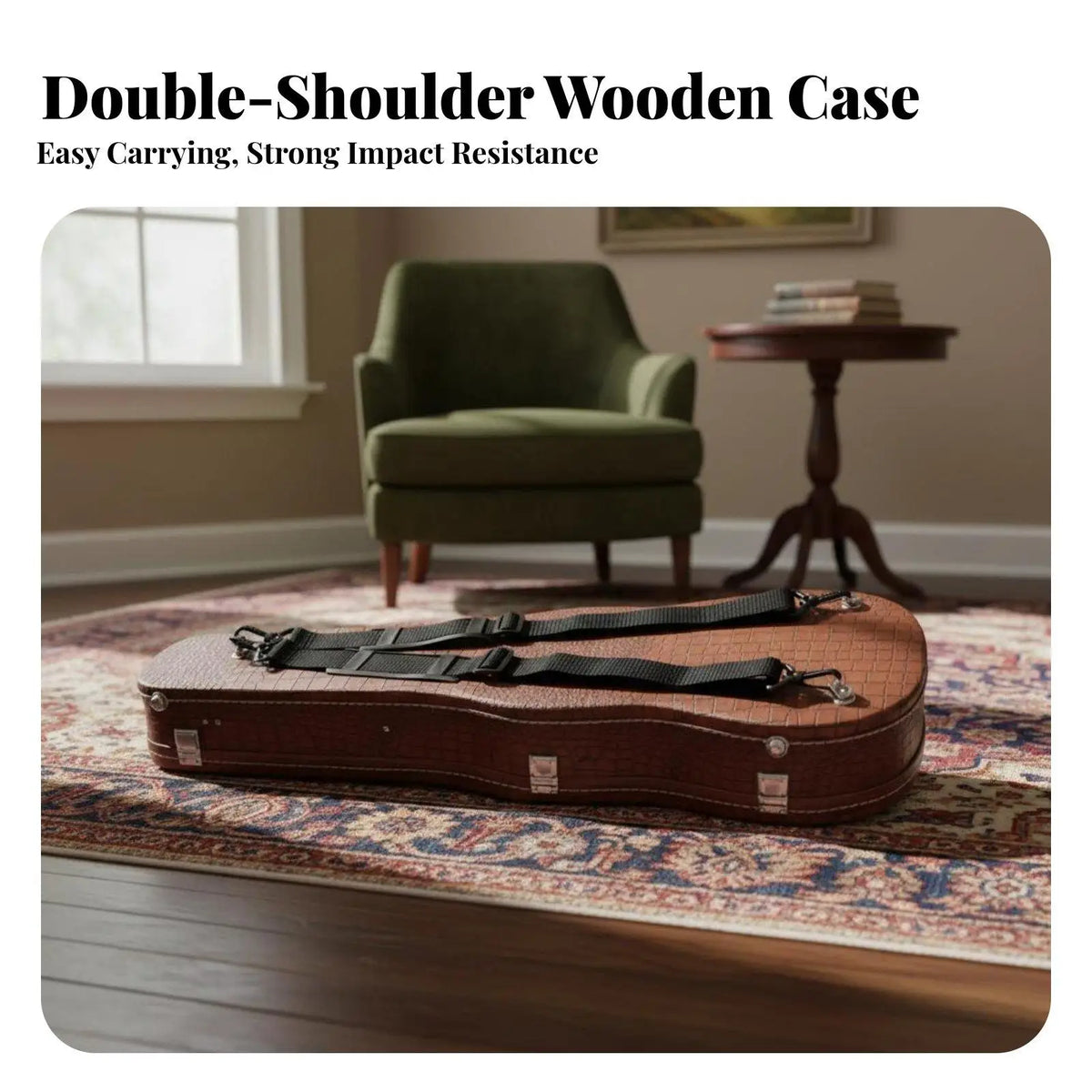 Professional 4/4 Violin Hard Case with Neck Rest & Metal Clasps Violin Hard Case PLUSH