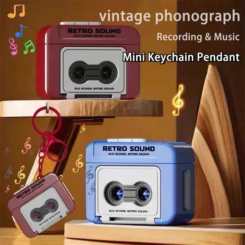 Mini Retro Tape Recorder Keychain – Recordable Voice Pendant Novelty Keychain Toy PLUSH