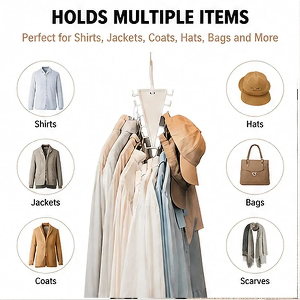 V-Shape 12-Hook Closet Hanger Organizer | Space Saving Closet Hanger Organizer PLUSH