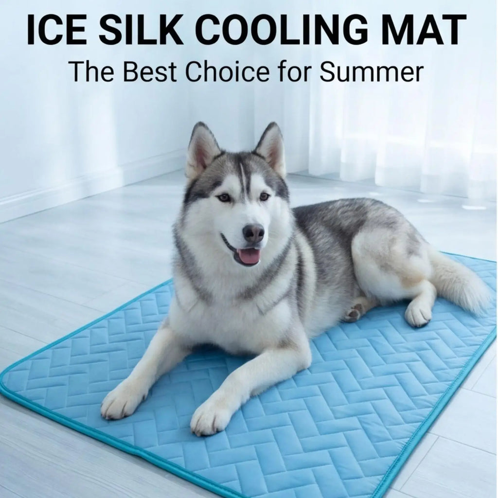 Self-Cooling Ice Silk Pet Mat for Dogs & Cats | All Sizes Pet Cooling Mat PLUSH