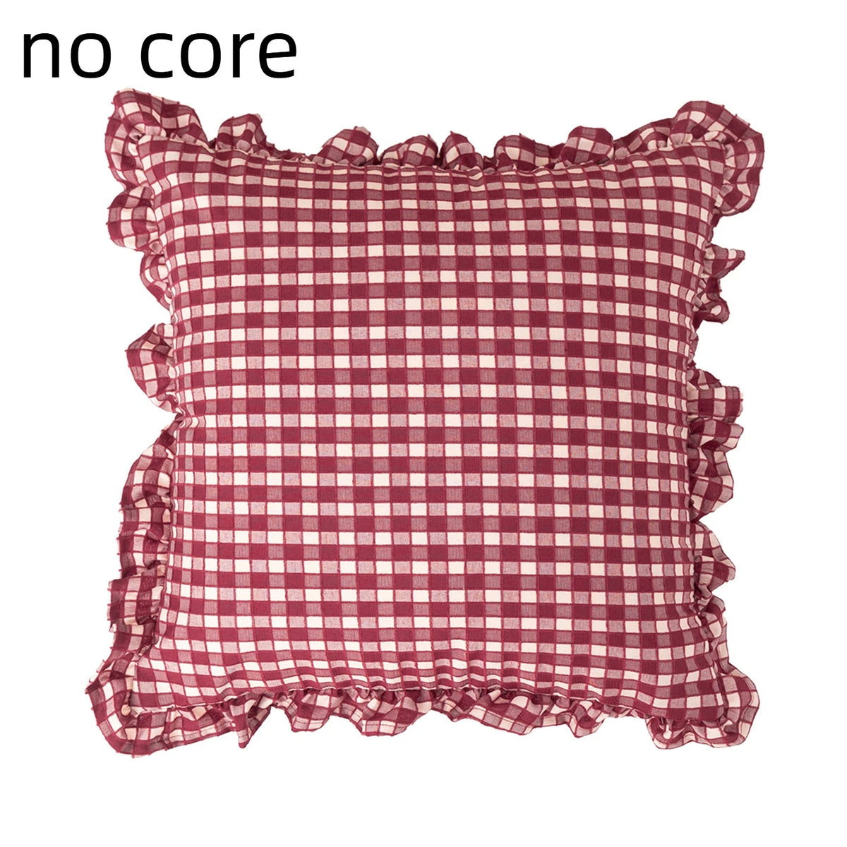 45x45cm Retro Plaid Pillowcase | Square Decorative Pillow Cover Decorative Pillow Cover PLUSH 45x45cm no core Red B no core