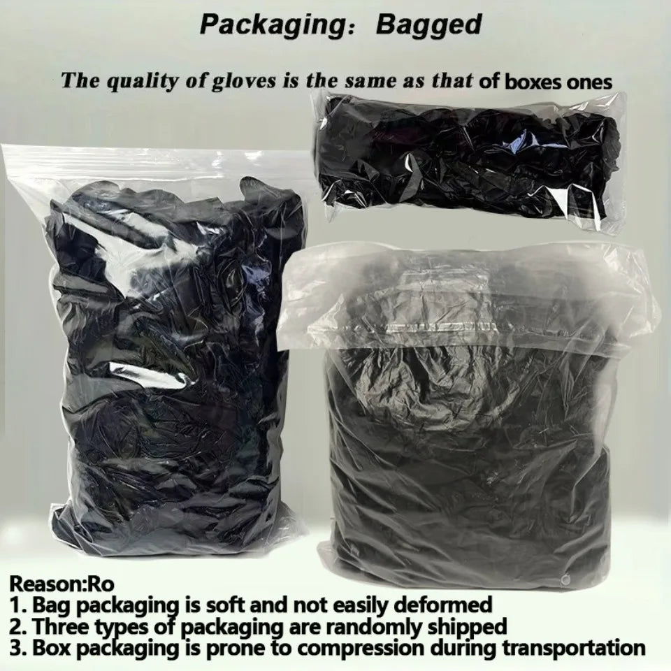 Disposable Black Nitrile Gloves – Food Safe, 10/40/100 Pack Disposable Nitrile Gloves PLUSH