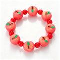 3D Resin Fruit Bead Bracelet – Colorful Stackable Elastic Resin Bead Bracelet PLUSH Style A