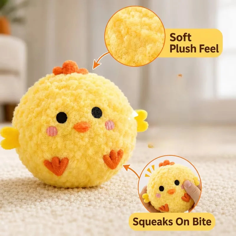 Plush Squeaky Bounce Ball Dog Toy – Interactive Cartoon Pet Toy Dog Squeaky Toy PLUSH