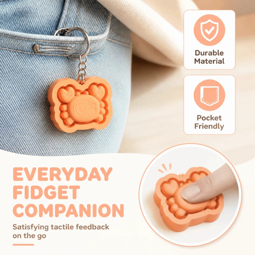 Cute Animal Fidget Clicker Keychain – Slow Rebound Squeeze Toy Fidget Keychain PLUSH