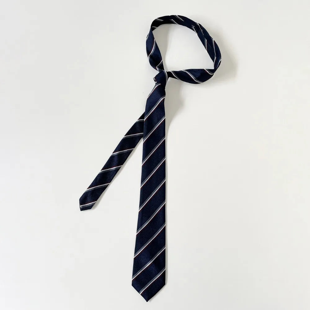 Y2K Korean Striped Necktie – Harajuku JK Uniform Style Fashion Necktie PLUSH Style 8