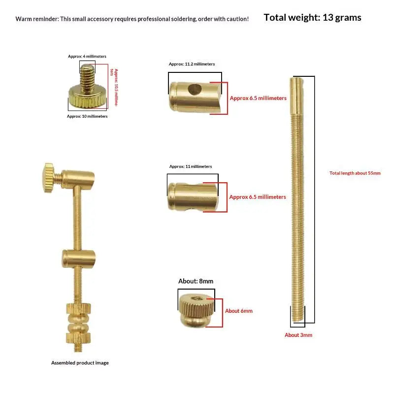 Trumpet Brass Tuning Slide Tool 2pc Adjustable Voice Tube Rod Brass Instrument Tool PLUSH