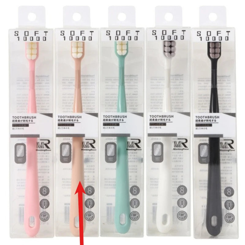 Ultra-Fine Soft Bristle Toothbrush – 12000+ Bristles Gum Care Manual Toothbrush PLUSH Camel