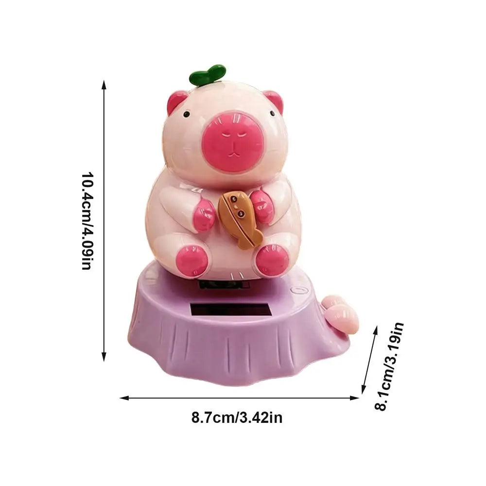 Solar Swinging Capybara Dashboard Figurine – No Battery Dashboard Figurine PLUSH Red