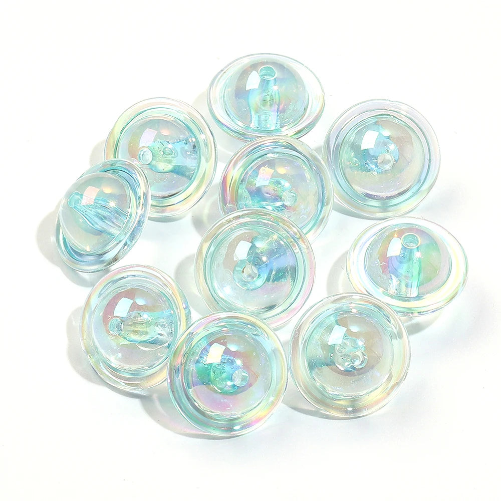 UFO Shape Color Plated Acrylic Spacer Beads 10pcs – DIY Jewelry Acrylic Spacer Beads PLUSH blue