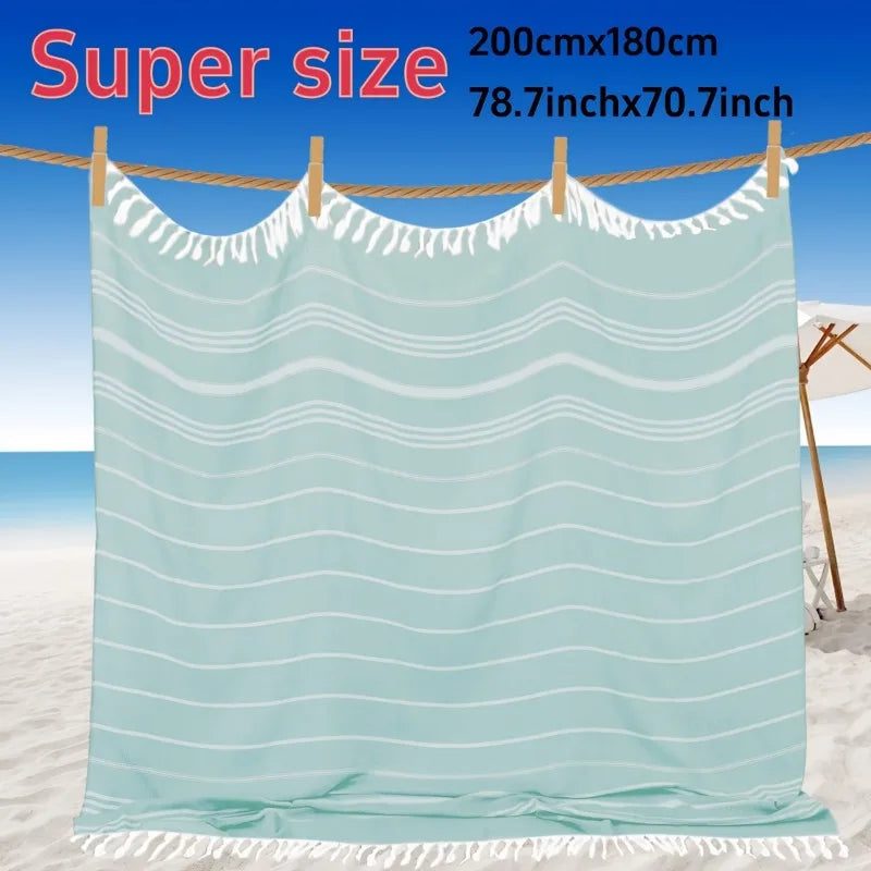 Giant Turkish Beach Towel – Extra Large Bohemian Cotton Blanket Turkish Beach Towel PLUSH