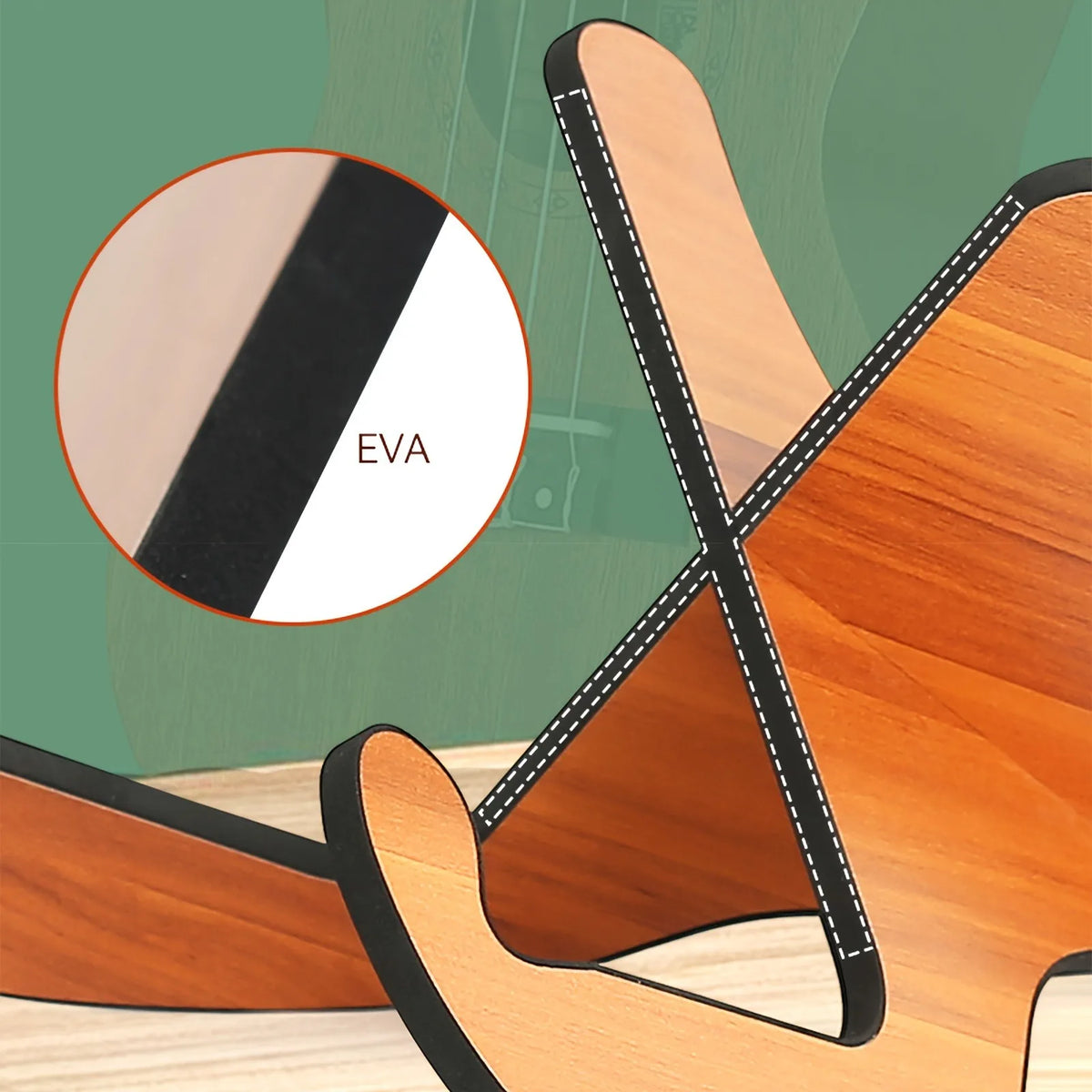 Wooden X-Type Guitar Stand – Padded Universal Holder Guitar Stand PLUSH