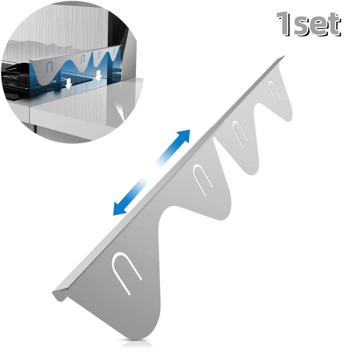 Stainless Steel Stove Gap Covers – Heat Resistant Range Trim Kit Stove Gap Cover PLUSH Silvery