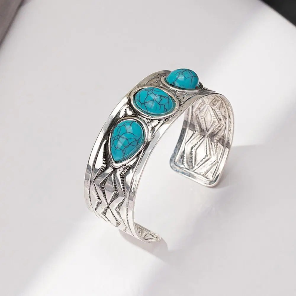 Adjustable Bohemian Turquoise Cuff Bangle – Women's Bracelet Cuff Bangle Bracelet PLUSH