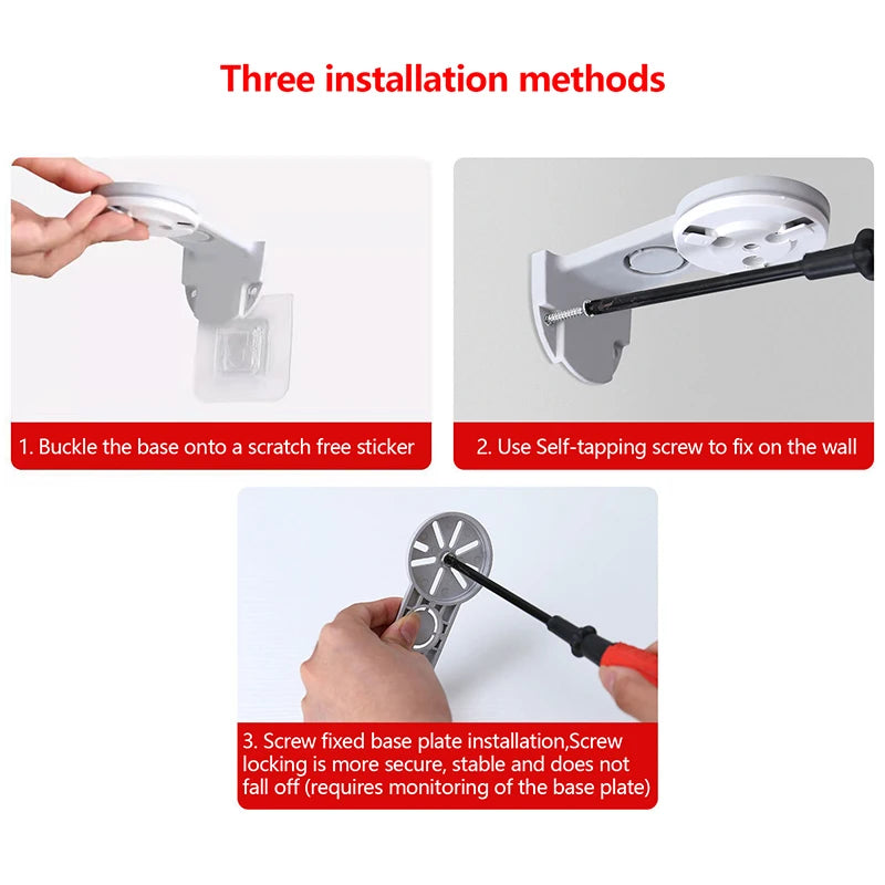 Nail-Free Wall Mount Camera Bracket with Glue Base & Screw Camera Wall Bracket PLUSH