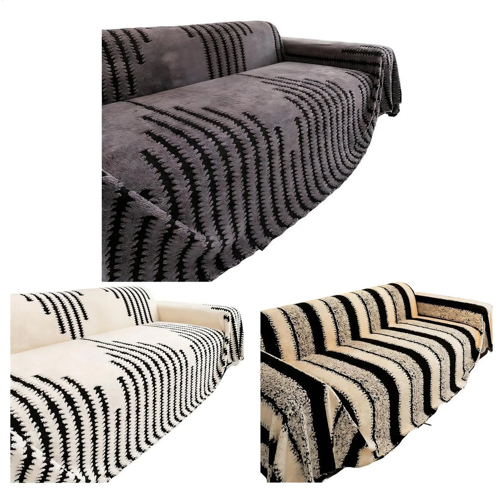 Non-Slip Fleece Sofa Cover – Warm Tufted Couch Protector Sofa Slipcover PLUSH