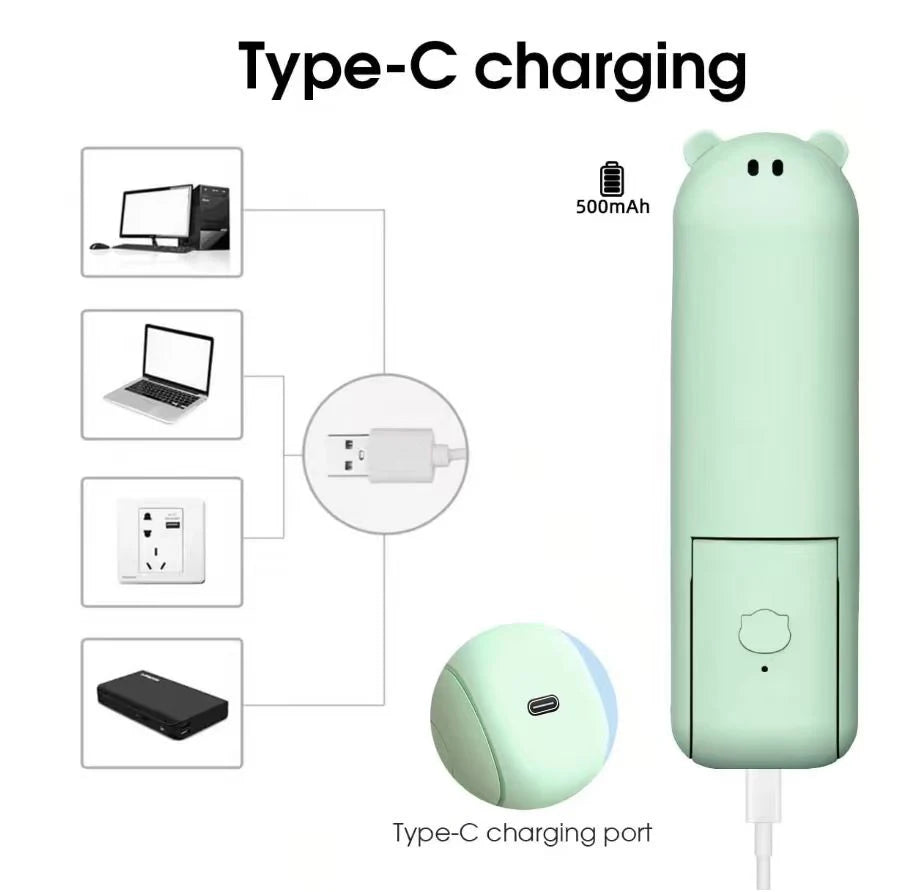 Portable USB Rechargeable Foldable Mini Handheld Fan – 3 Speeds Handheld Mini Fan PLUSH