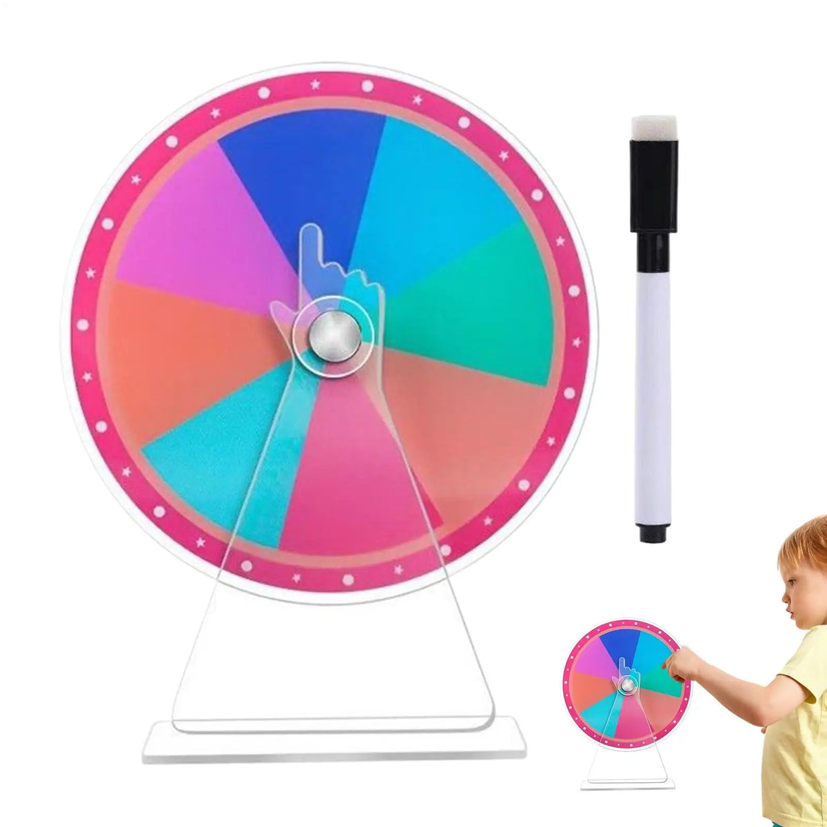 DIY Prize Spin Wheel – Erasable Tabletop Roulette Spinner Prize Spin Wheel PLUSH