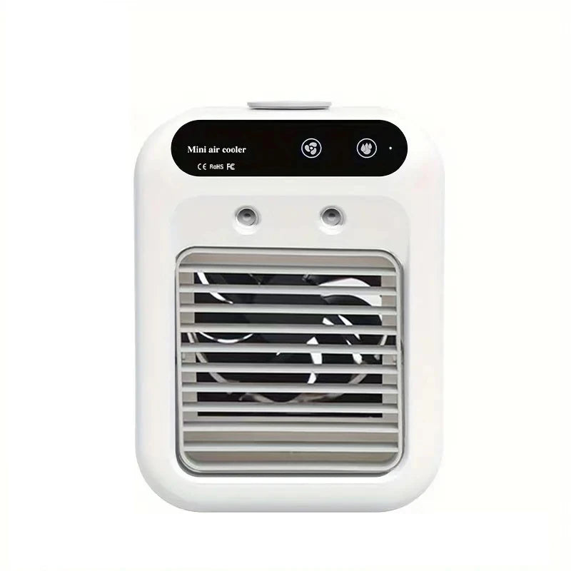 500ml USB Cooling Mist Fan – 9-Blade Silent Desk Fan USB Misting Fan PLUSH WHITE