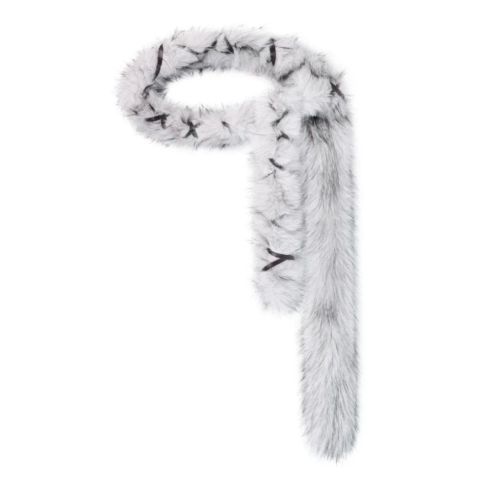 Y2K Faux Fur Sash Belt – Adjustable Hip-Hop Waistband Faux Fur Sash Belt PLUSH Style G
