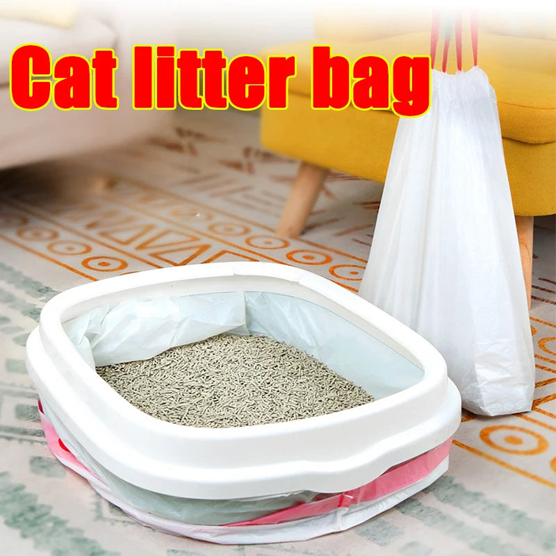 Drawstring Cat Litter Box Liners – Disposable Waste Bags Cat Litter Liners PLUSH