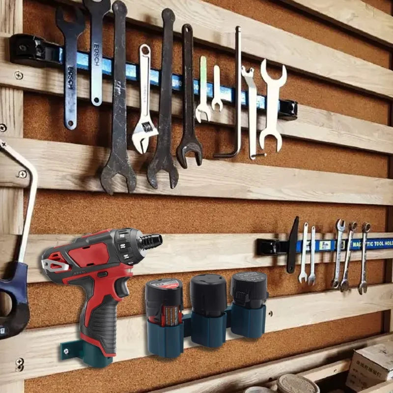 Wall Mount Battery Rack for Makita Milwaukee Bosch 10.8V 12V Battery Storage Rack PLUSH
