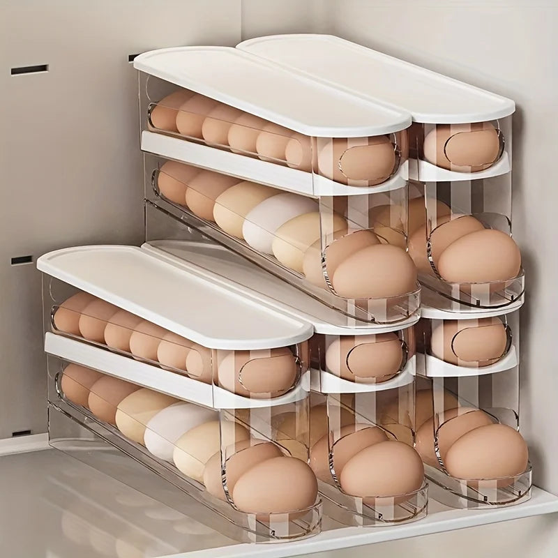 2-Layer Auto Slide Egg Storage Box – Holds 12–14 Eggs Egg Storage Box PLUSH