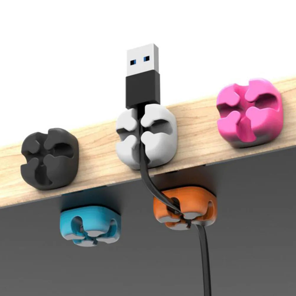 5-Pack Silicone Cable Winder Desktop Cord Organizer Holder Cable Organizer PLUSH