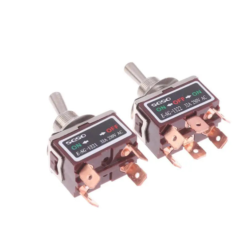 32A 250VAC Rocker Toggle Switch 2/3/4/6 Pin Brass Screw Rocker Toggle Switch PLUSH