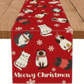 Meowy Christmas Cat Table Runner – Holiday Festive Décor Holiday Table Runner PLUSH A 33X90Cm