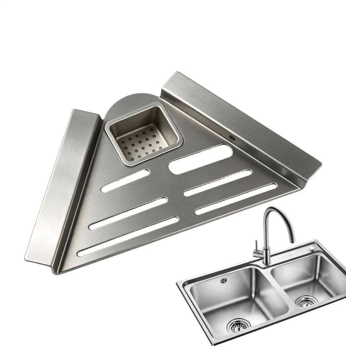 Over Sink Corner Drying Rack with Towel Bar | Kitchen Organizer Sink Drying Rack PLUSH
