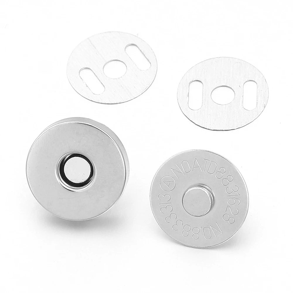 10 Sets No-Sew Iron Magnetic Snap Buttons for Bags & Wallets Magnetic Snap Buttons PLUSH 18mm white