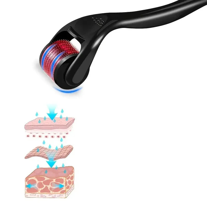0.25mm Titanium Microneedle Roller – 540 Needles Facial Skincare Microneedle Roller PLUSH